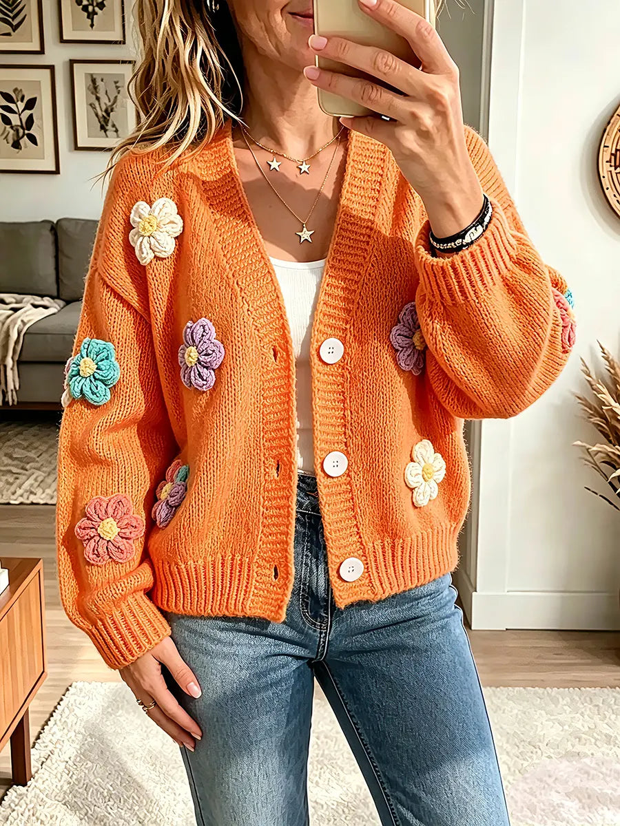 Vintage Elegant Flowers Sweater
