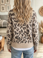 Women's Leopard Turtleneck Oversized Sweater