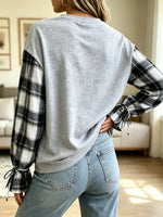 Cozy Plaid Pattern Art Casual Stylish Patchwork Long Sleeve Shirt