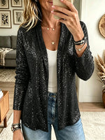 Women's Sequin Open-Front Blazer Cardigan