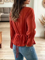 Vintage Elegant Asymmetrical Cotton Linen Shirt