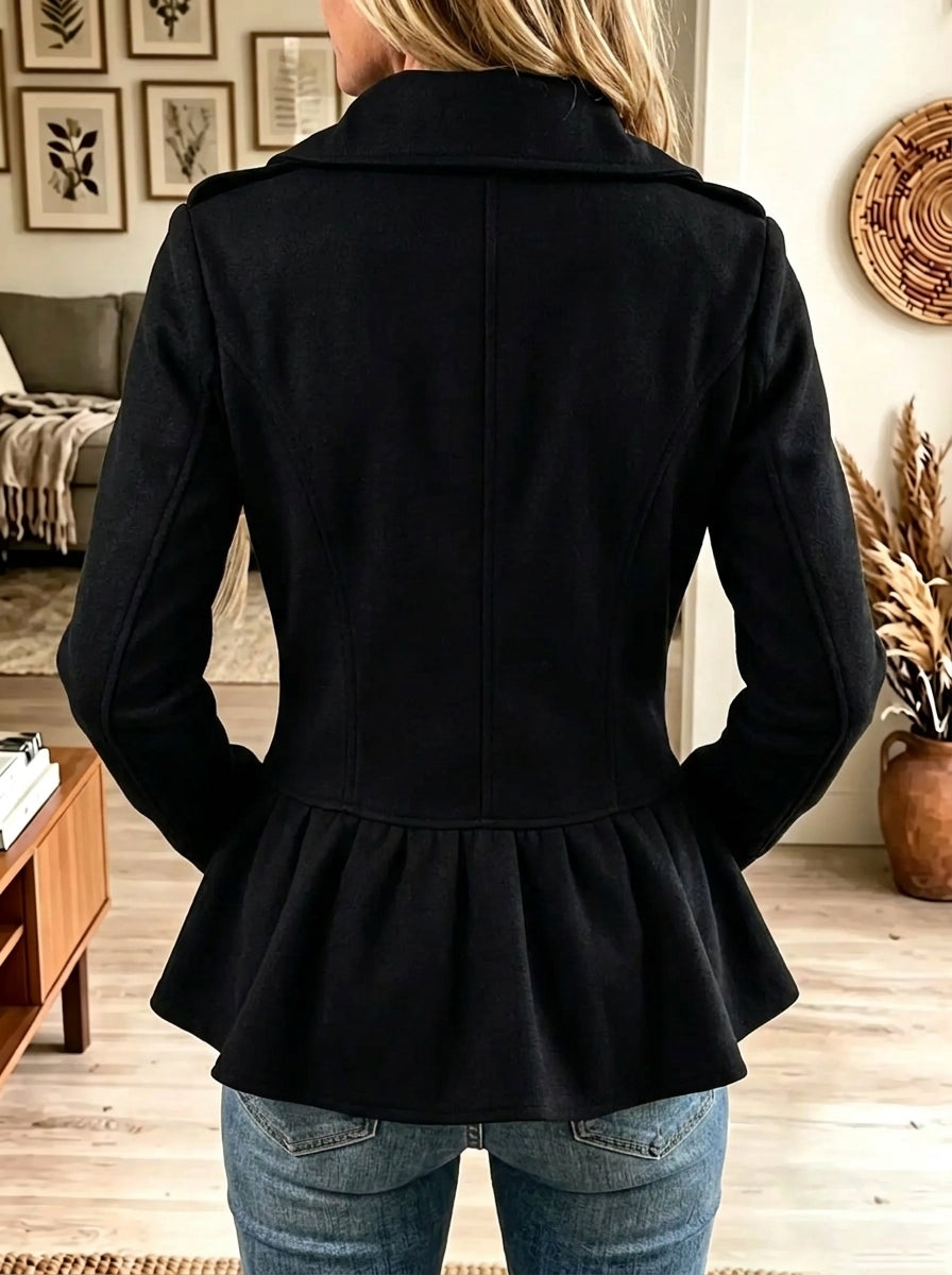 Women's Military Peplum Asymmetrical Zip Jacket