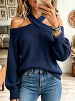 Women's Crisscross Off-the-Shoulder Knit Sweater