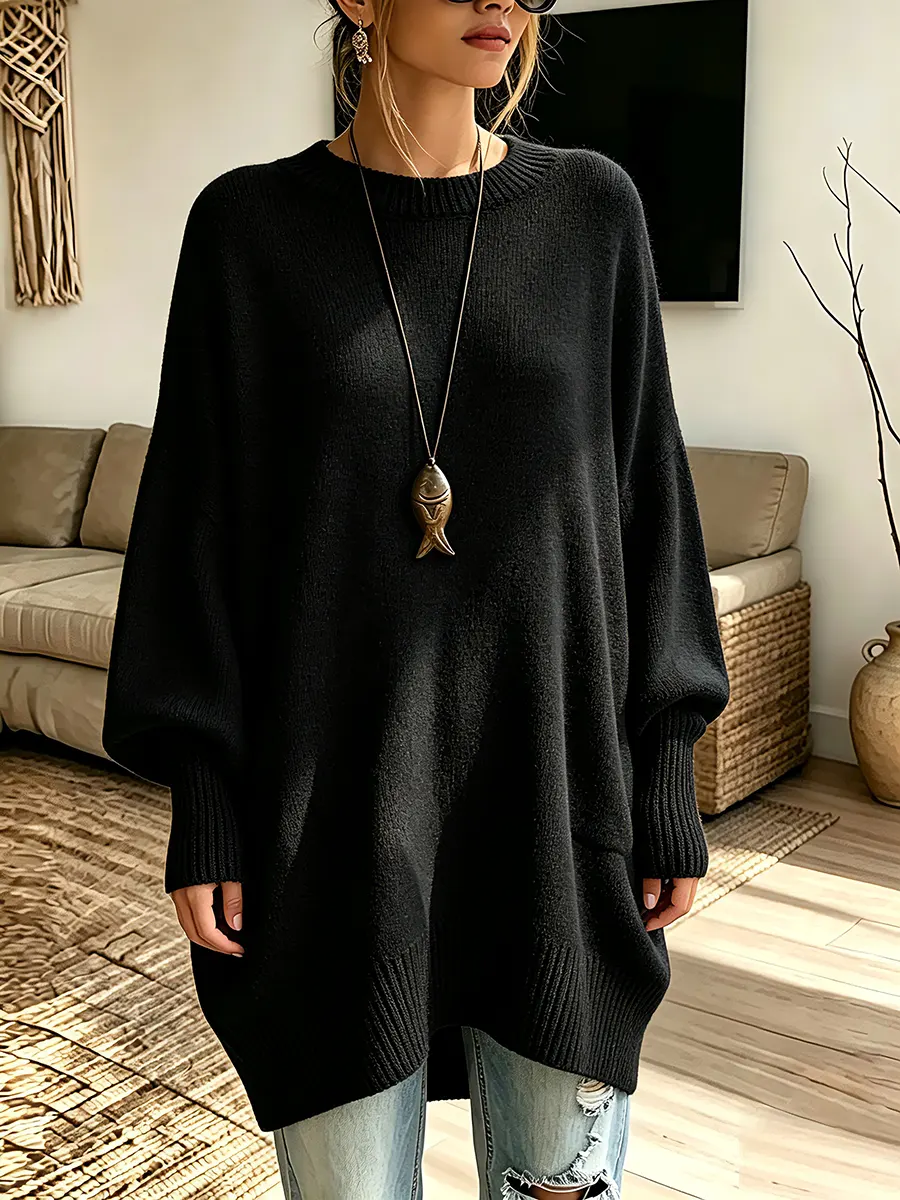 Vintage Elegant Casual Long Sweater