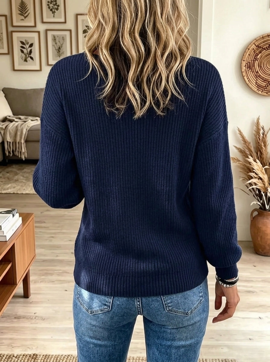 Women's Ladder Cutout Ribbed Knit Sweater