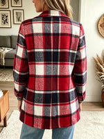 Women's Plaid Print Open-Front Cardigan Coat