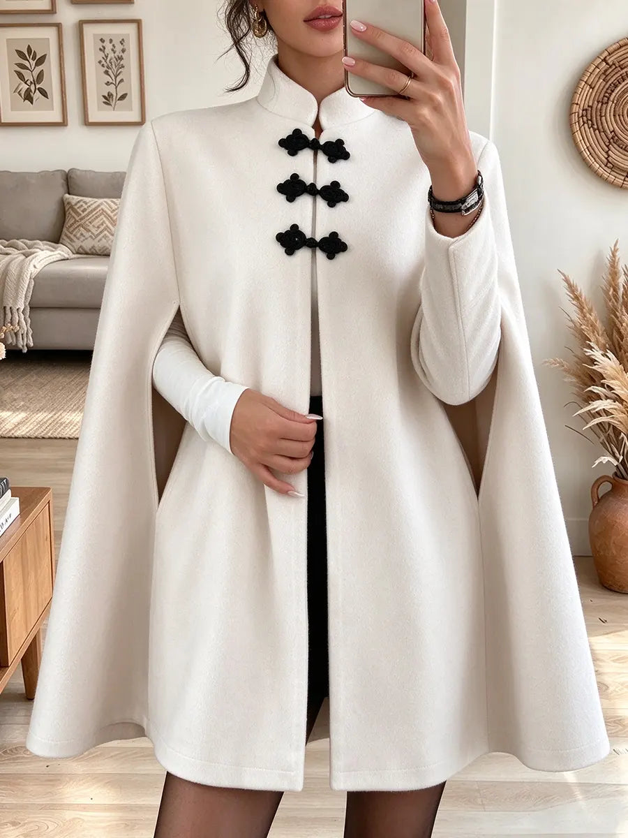 Women's Chinese Knot Button Cape Coat