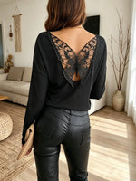 Women's Butterfly Textured Long-Sleeved Top