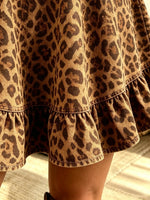 Women's Off-the-Shoulder 3D Rose Leopard Mini Dress