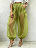 Women's Mesh See-through High-waist Pants