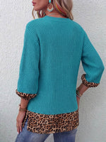Vintage Elegant Patchwork Leopard Print Sweater