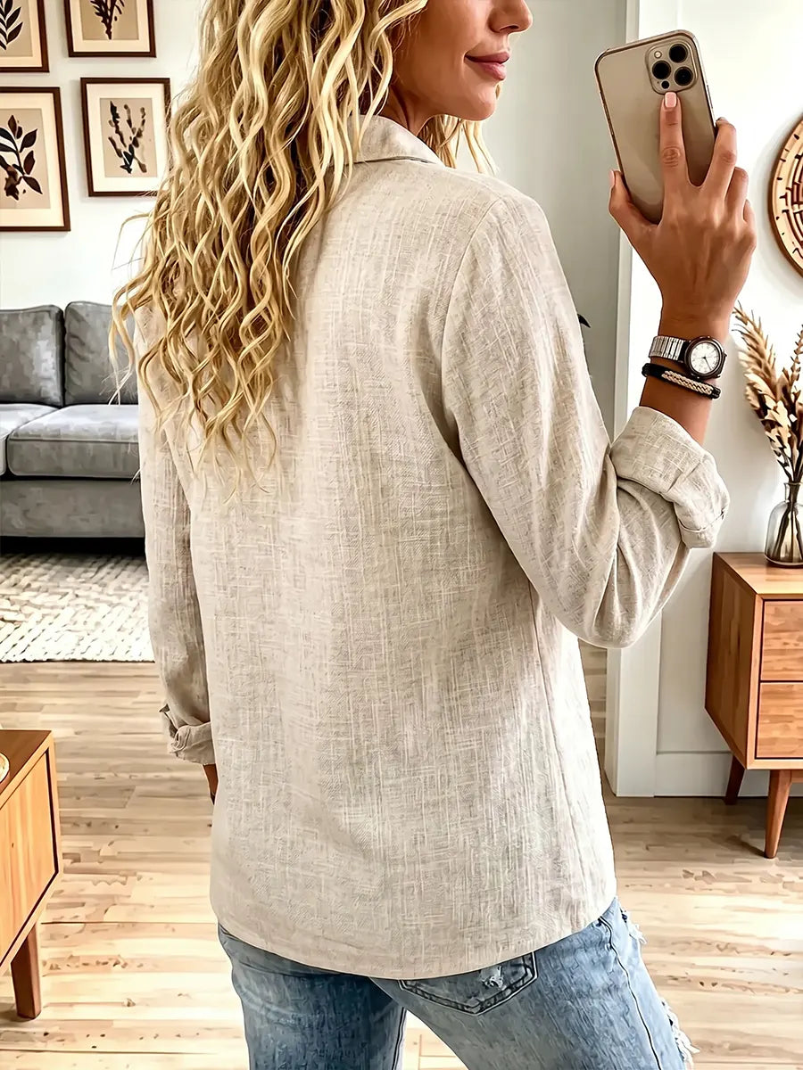 Vintage Elegant Cotton Linen Shirt