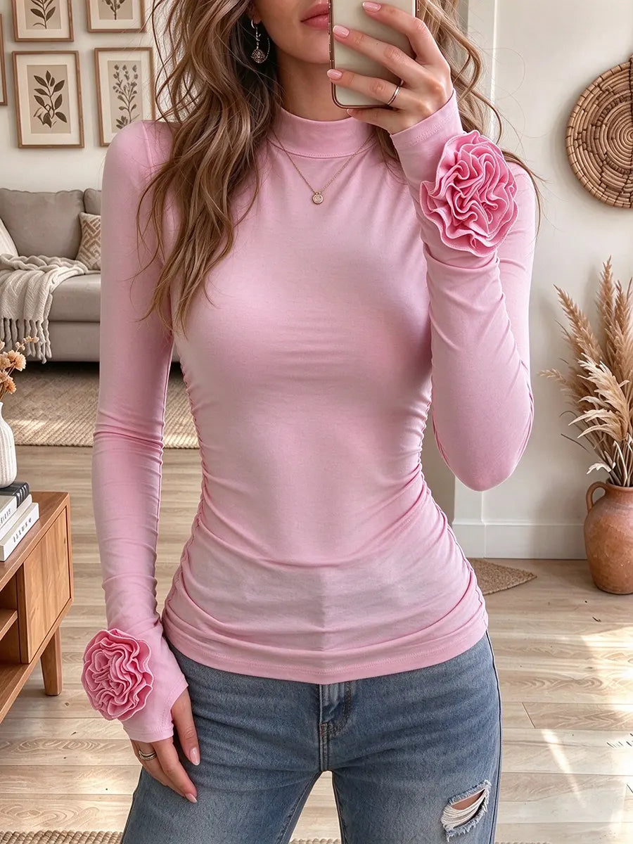 Women's Mock Neck Long Sleeve Top