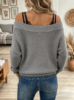 Women's Off-the-Shoulder Lace Layered Sweater
