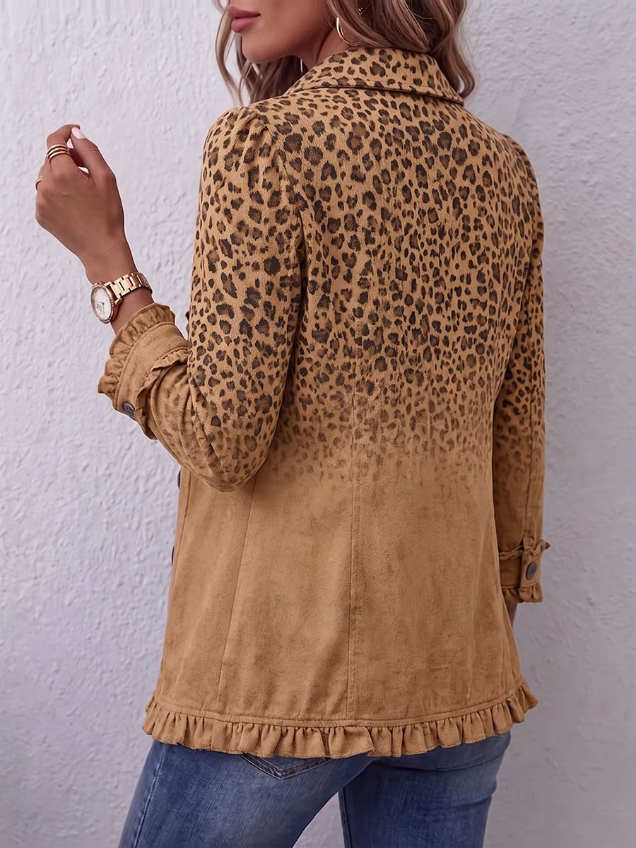 Vintage Elegant Plaid Patchwork Ruffled Jacket
