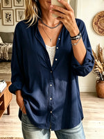 Women's Oversized Button-Down Cotton Tunic Shirt
